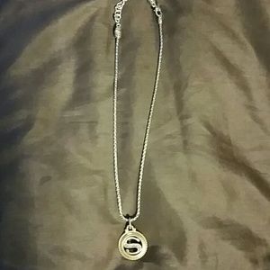Initial S two tone necklace