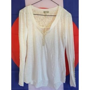 Cream Crochet Long Sleeve