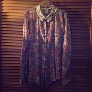 American Rag sheer button up.