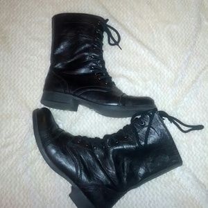 Black combat boots