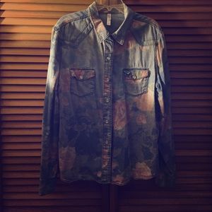 Xhiliration denim button up.