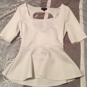 White peplum top