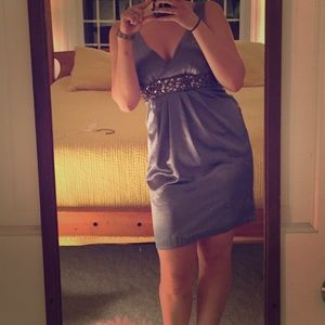 Blue-gray cocktail dress