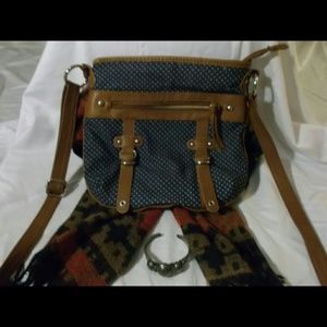 Navy Blue Polka Dot Crossbody