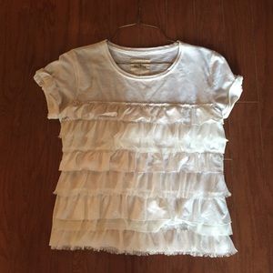 Hollister white ruffled top