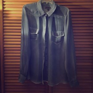 Buffalo Jeans sheer button up.