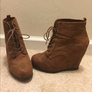 Brown lace up booties from Target
