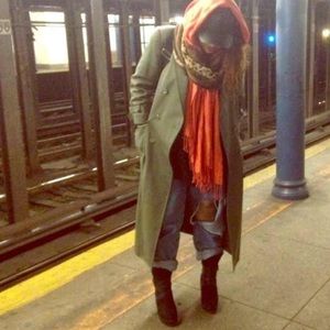 Army green trench coat