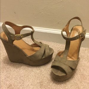 Taupe suede wedges from Charlotte Russe