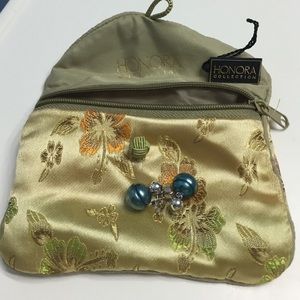 Honora blue pearl stud drop earring New in bag!