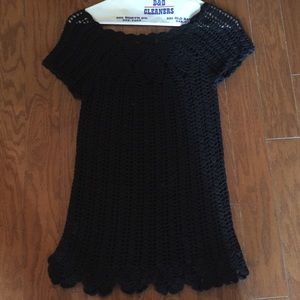 Crocheted black short sleeve