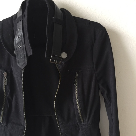 Black Military Twill Jacket - Picture 3 of 8