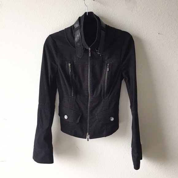 Guess by Marciano Jackets & Blazers - Black Military Twill Jacket