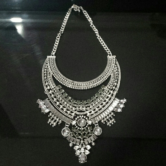 Silver statement necklace