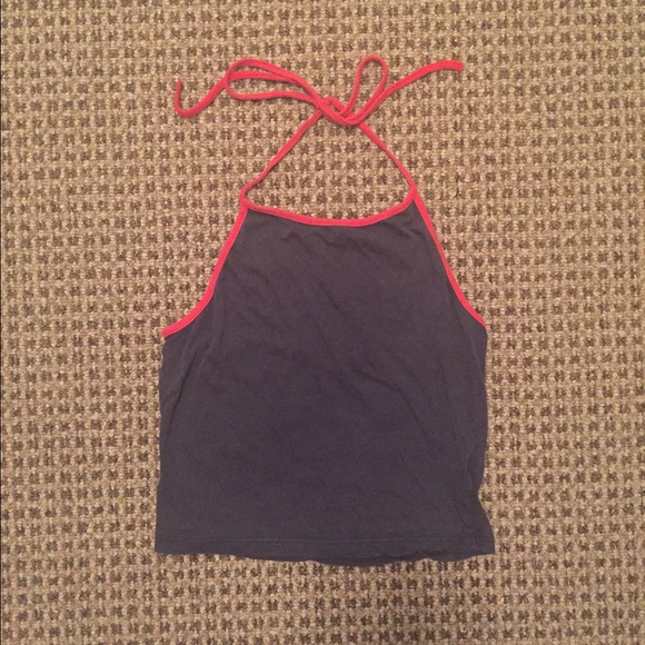 Brandy Melville Navy With Red Tie Halter