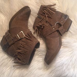 Steve Madden fringed suede moto boots