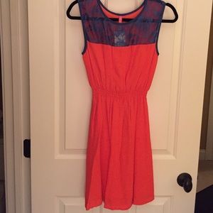 Orange with blue lace sundress