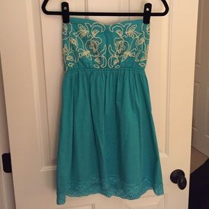Blue Strapless Dress