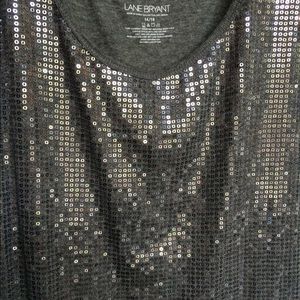 NWT Gray sequined top