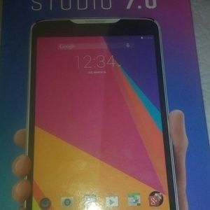 Blue studio cell phone used