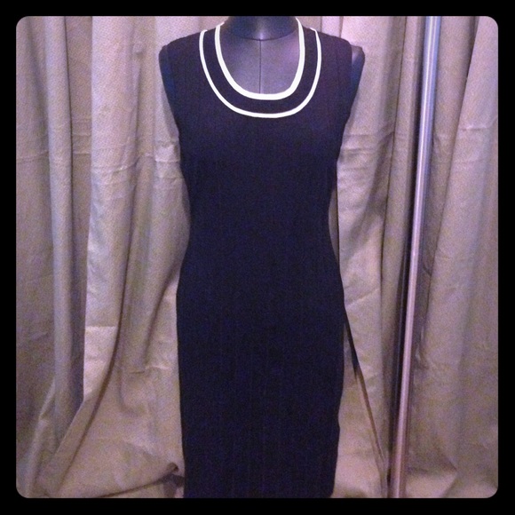 Casual Corner Dresses Casual Corner Black And Cream Knit Dress