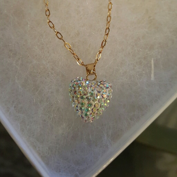 14k Swarovski Crystal Encrusted Pendant