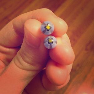 NWOT from Italy! Blue Murano glass stud earrings!