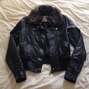 Size S fur leather jacket
