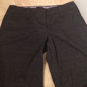 Dark gray plaid print trouser