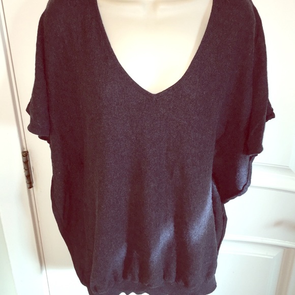Cute dark grey poncho sweater!