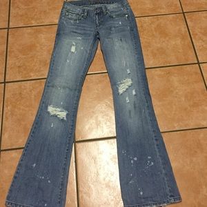 A & F distressed paint splattered jeans sz 0 R
