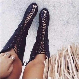 Bohemian lace boots
