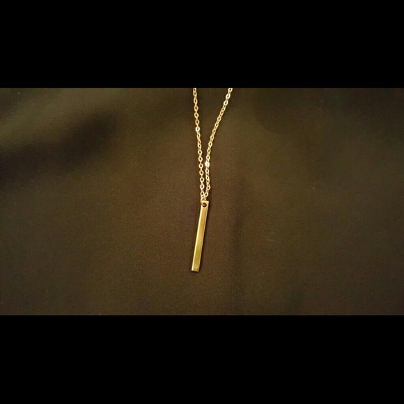 14k Solid Gold Bar on Gold Filled Chain