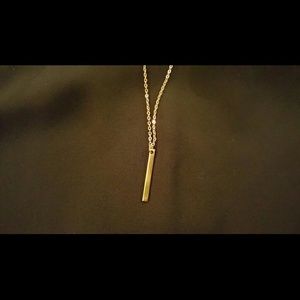 14k Solid Gold Bar on Gold Filled Chain