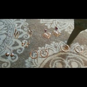 Lot of 6 Sterling Silver Pair of Earrings