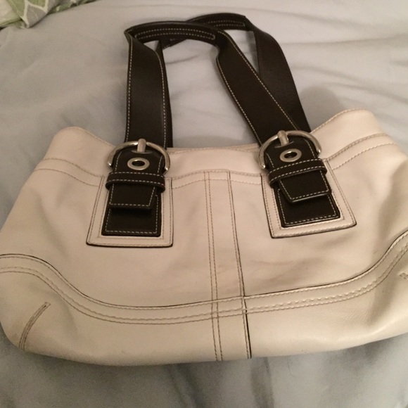 Coach creme colored purse