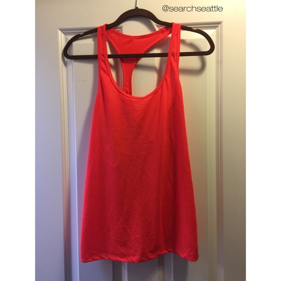 Orange Athletic Racer Back Tank Top {L}