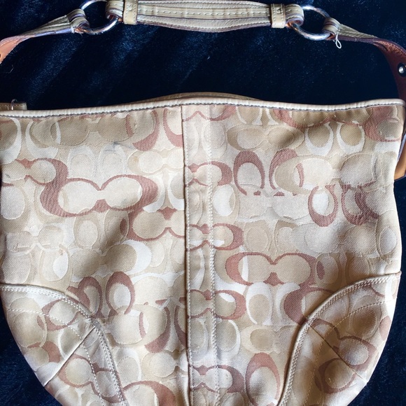 Gold coach shoulder bag