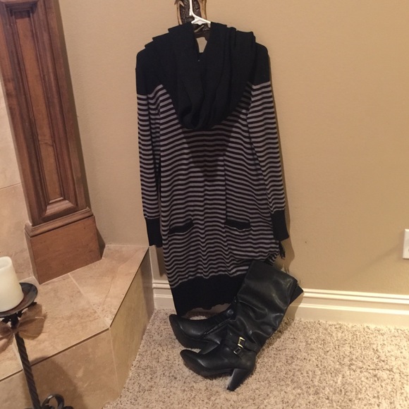 Gray and black sweater dress!