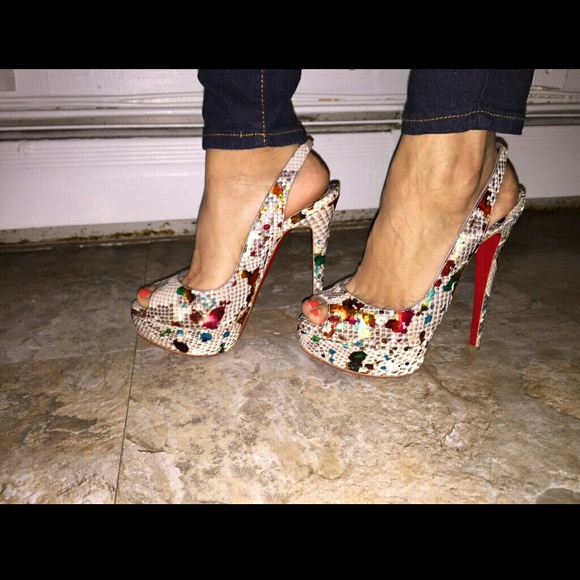 Christian Louboutin lady peep sling heels