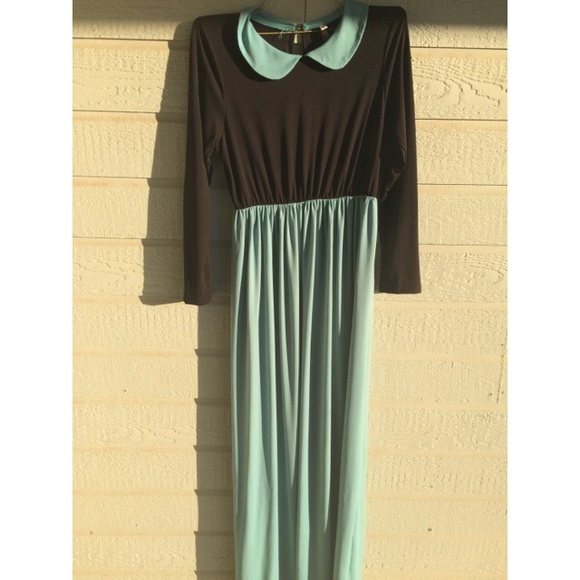 Black and turquoise dress