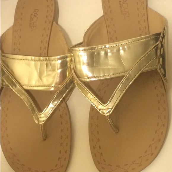Rachel Roy Gold Sandals/Slippers/flip flops