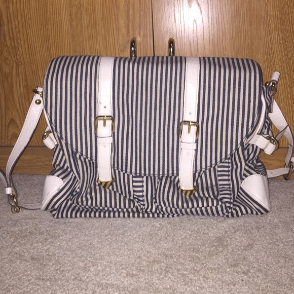 Blue/White Striped Tote
