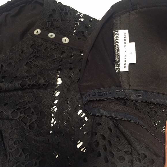 NWOT Auth Robin Piccone Mia Crochet Swimsuit 6 S - Picture 2 of 4