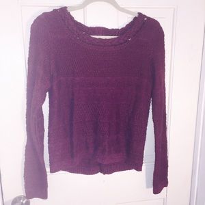 Anthropologie red/brown button back sweater NWT M