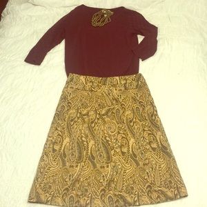 Brocade A-Line skirt