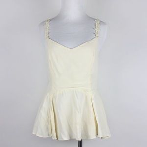Cream flared tank size Large