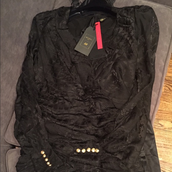 Balmain H&M weave silk mini black dress size 8 - Picture 4 of 4