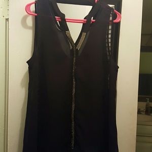 Black hi lo sheer top