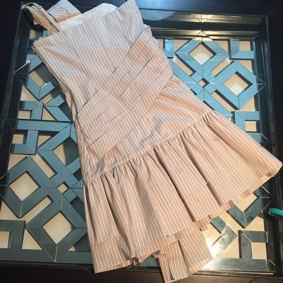 NWOT Auth Betsey Johnson Grey Striped Dress 2 - Picture 3 of 5